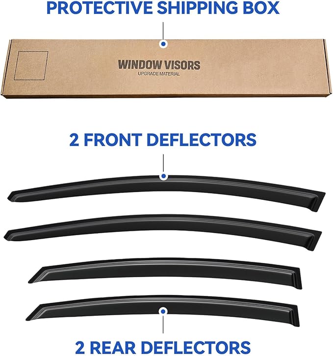 Window Visors Rain Guards for 2011-2016 Hyundai Elantra Sedan, Out-Channel - Image 5