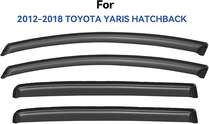 Window Visors Rain Guards for 2012-2018 Toyota Yaris Hatchback, Out-Channel - Image 2