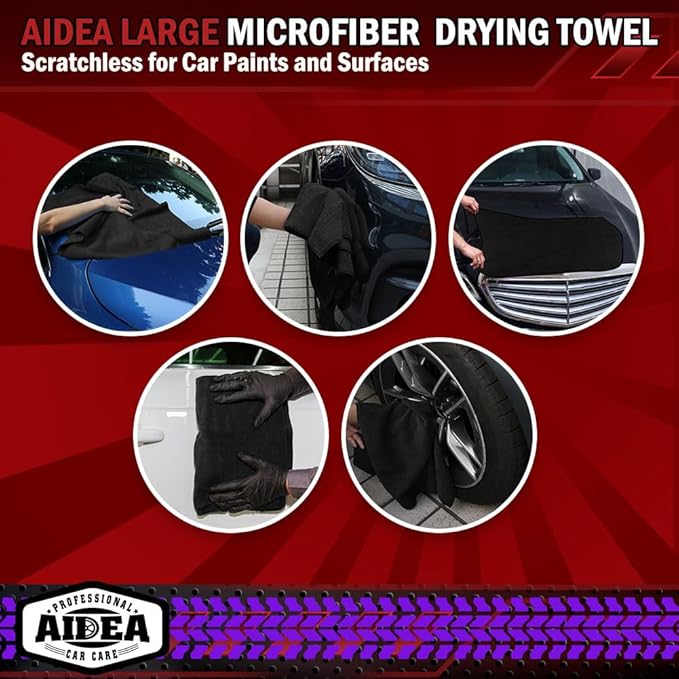 AIDEA Microfiber Towels for Cars-2PK, Large Professional Car Drying Towel - Image 7