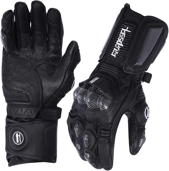Harssidanzar Leather Motorcycle Gloves by Harssidanzar