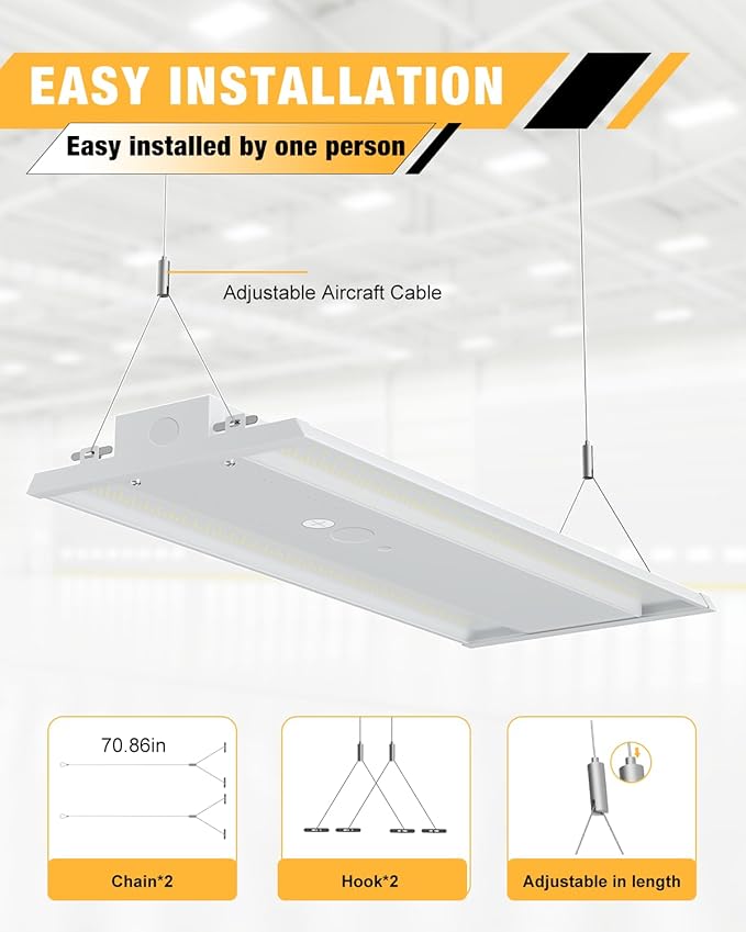 300W LED Linear High Bay Light, 45000LM Linear High Bay Shop Light Commercial - Image 4