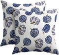Fall Chinoiserie Pumpkin Throw Pillow Covers 22x22 Set of 2 Autumn Blue White Porcelain Thanksgiving Pillow Covers Autumn Pillowcase for Kitchen Sofa Cushion Outdoor Bedroom Decoration by Trongr
