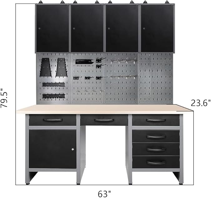 Steel Garage Workbench Organizer Set System - Image 2