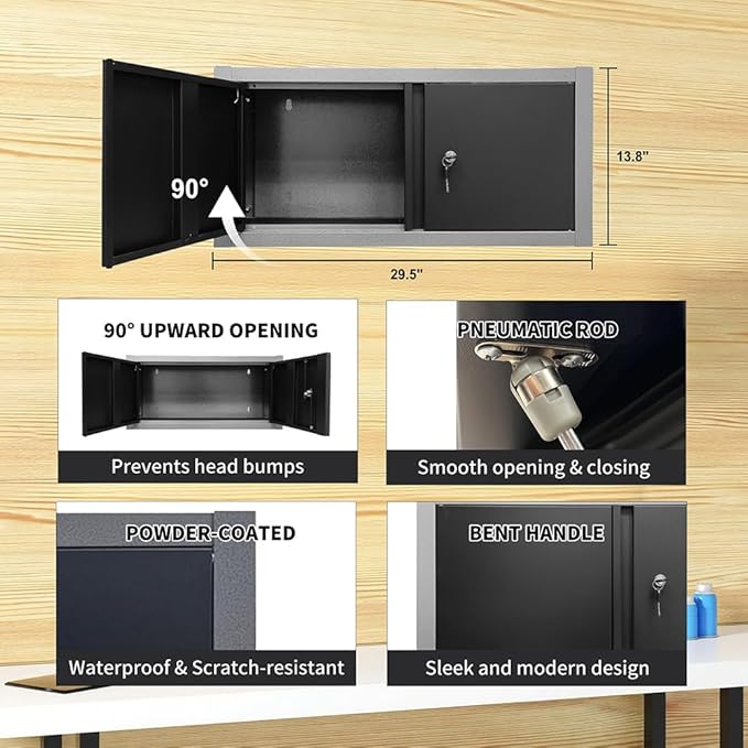 JZD Garage Tool Cabinet Set, Included Rolling Chest, - Image 4