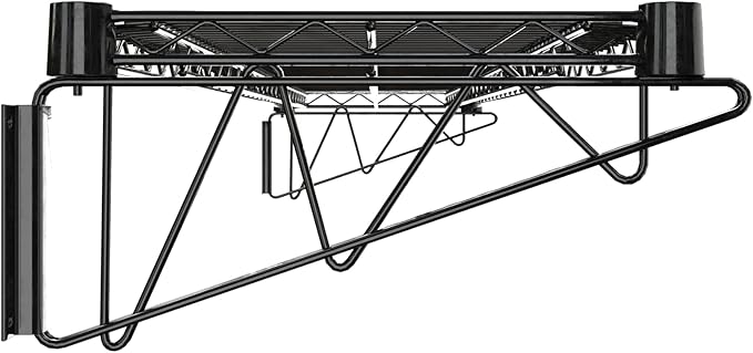 14" x 60" Black Epoxy Wire Wall Mount Shelf - Image 4