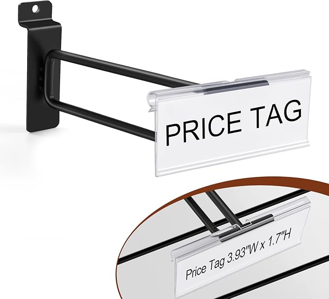 Polmart Heavy Duty Black Slatwall Panel Double-Bar Hooks - Image 4