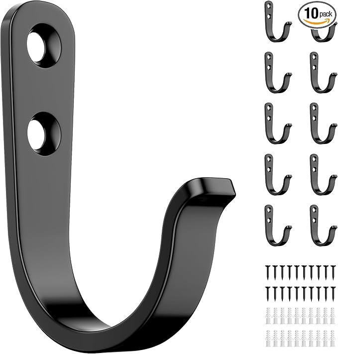 10Pcs Wall Hooks for Bathroom, and Garage by jockcaras