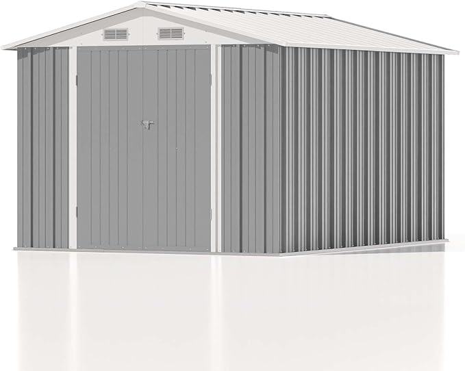 Patiowell 8x10 FT Outdoor Storage Shed, Large Garden Tool Metal Shed - Image 9