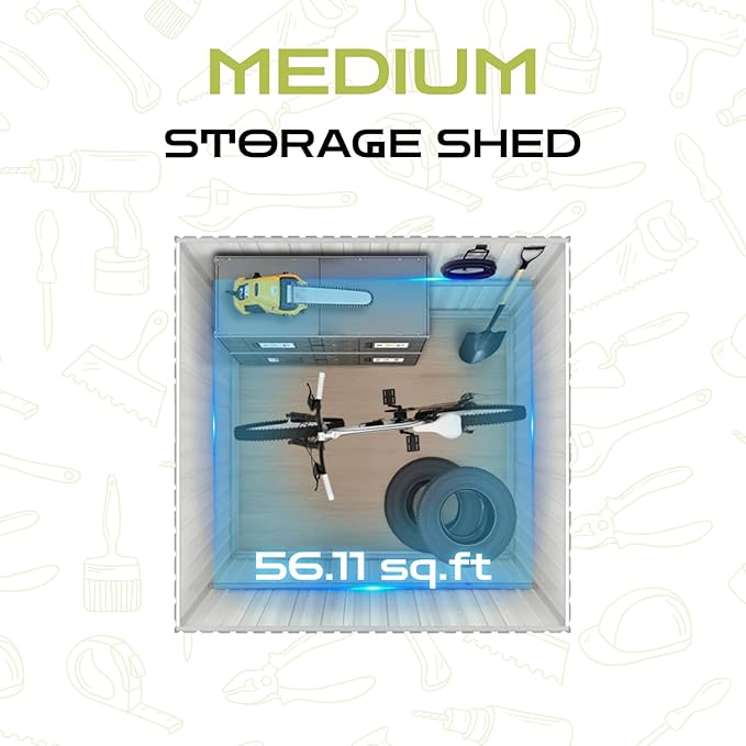 9.1' x 6.4' Outdoor Storage Shed, Sturdy Metal Building w/Windows & Lockable - Image 4