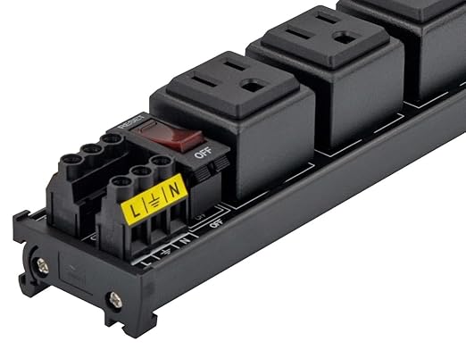 DIN Rail Mount AC 120V NEMA 5-15R 8 Receptacles Outlet Power Strip Module - Image 8