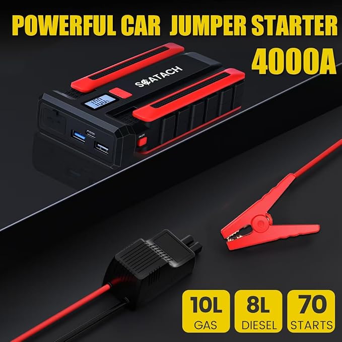 Scatach 002 4000A Car Battery Jump Starter, 12V Jump Starter Battery Pack - Image 2