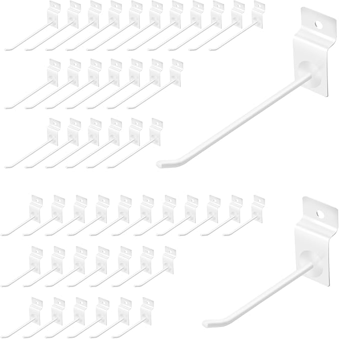 Yuahar Slatwall Hooks 50Pcs 4/6 Inch Slatwall Accessories Heavy Duty Slat Wall by Yauhar