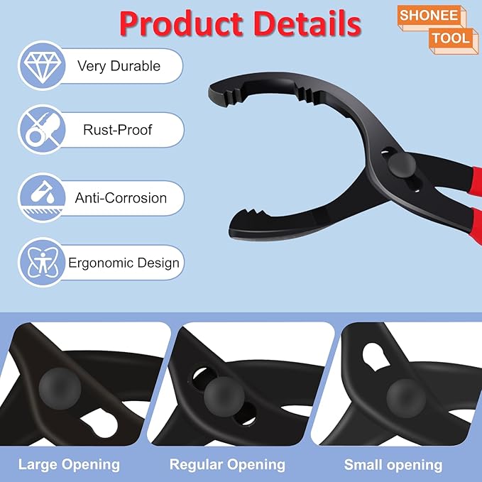 Oil Filter Wrench, Automotive Oil Filter Removal Tool - Image 3