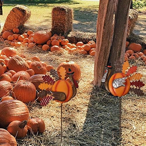 Lulu Home Thanksgiving Turkey Decors, Set of 2 Metal Turkey Stakes Fall Decor, Happy Thanksgiving Autumn Fall Outdoor Decorations - Image 4