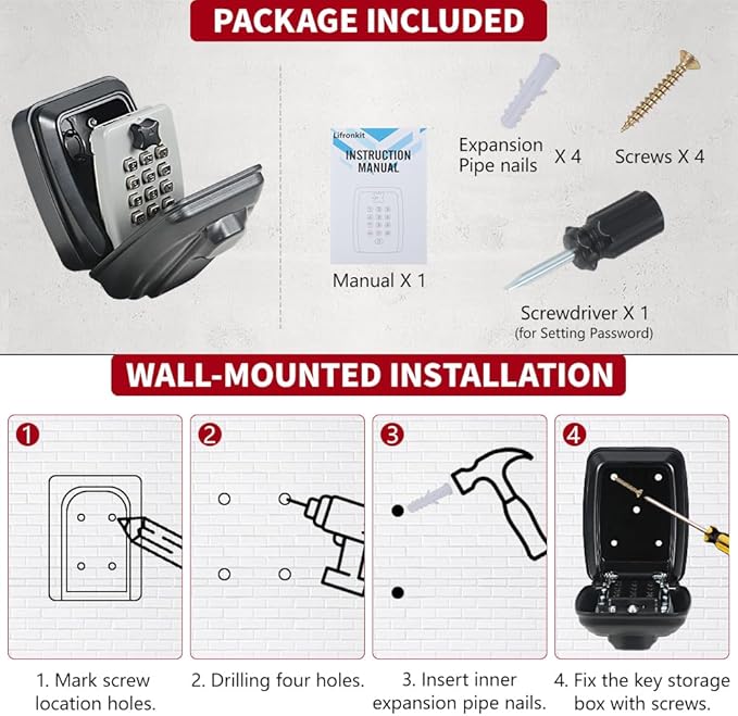Car Window Punch Button Lock Box, Sturdy Waterproof Large Capacity Lock Box - Image 5
