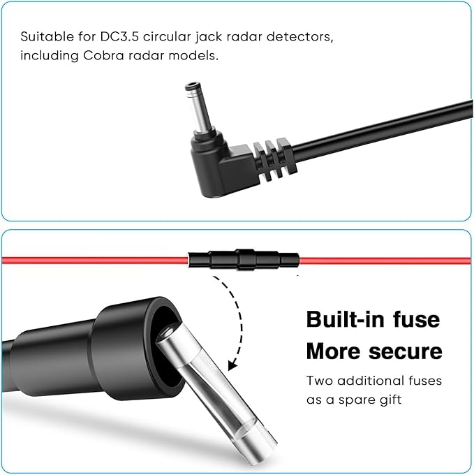Radar Detector Rearview Mirror Rod Mounting Bracket and Radar Direct Power Cord - Image 6