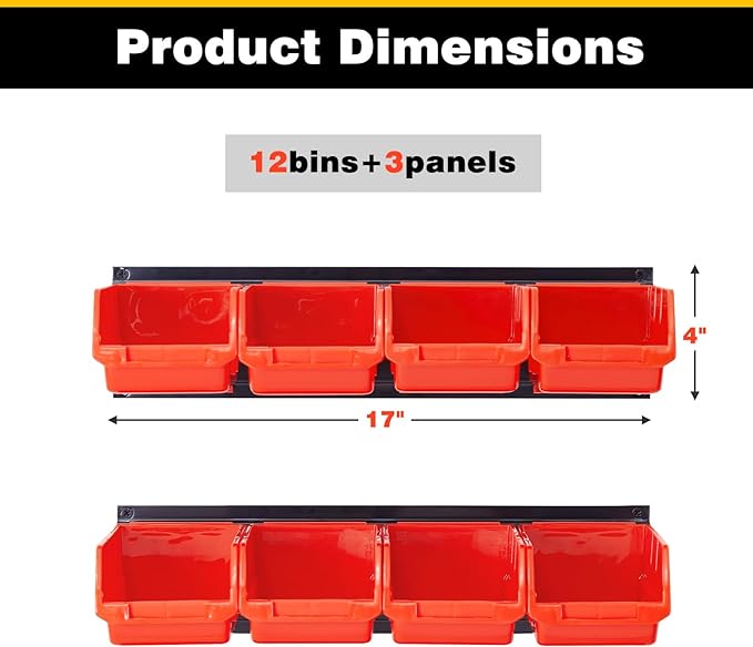 Ultrawall Wall Mounted Storage Bins, Plastic Hanging Storage Organizer Bins - Image 2