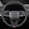 New Nappa Leather car Steering Wheel Cover, Universal 15 inch Black by HAOTULE