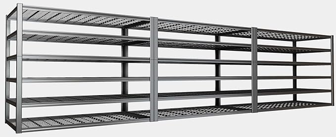 50" W Garage Shelving Heavy Duty, 6 Tier Garage Shelves, Commercial Metal by PMKES