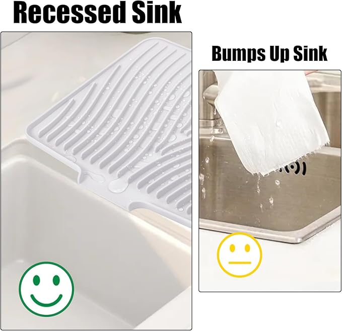 Silicone Dish Drying Mat for Kitchen Counter, Dish Drying Pad, Non-Slip Drain - Image 3