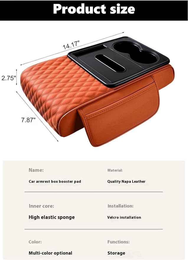 Center Console Cover Organizer, 5-In-1 Arm Rest Cover - Image 5