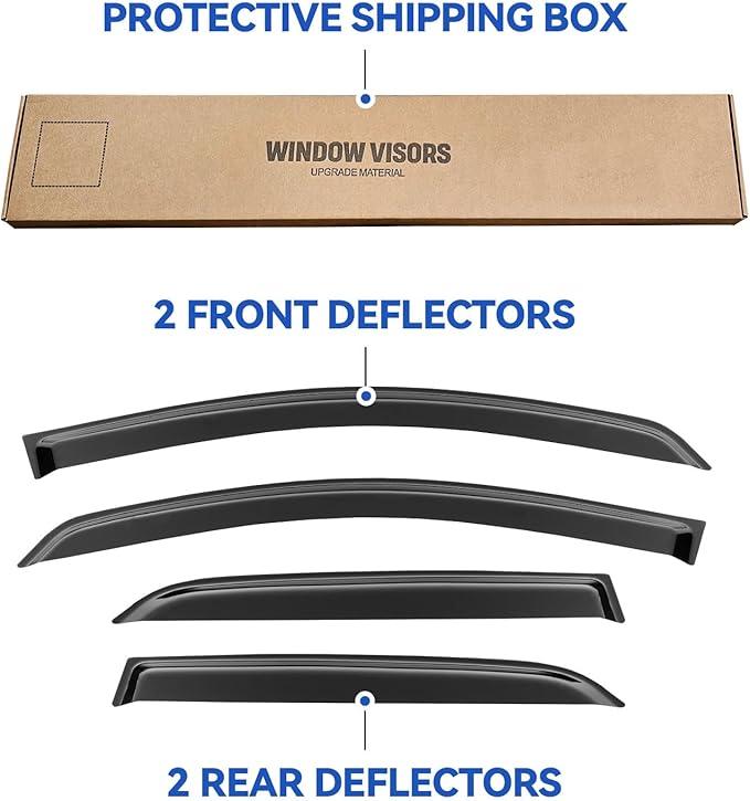 Window Visors Rain Guards for Ford EcoSport 2018 2019 2020 2021 2022, - Image 5