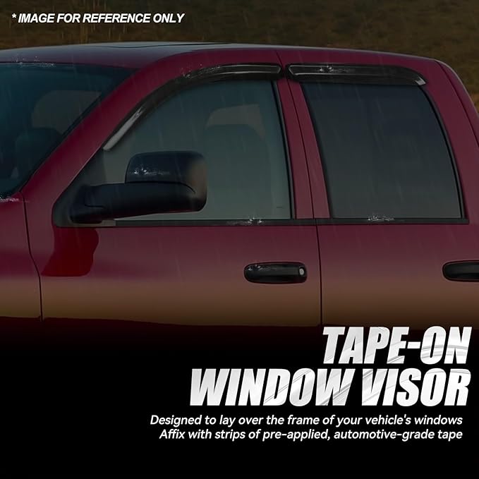 Auto Dynasty 4Pcs Carbon Fiber Pattern Window Visors Compatible - Image 3