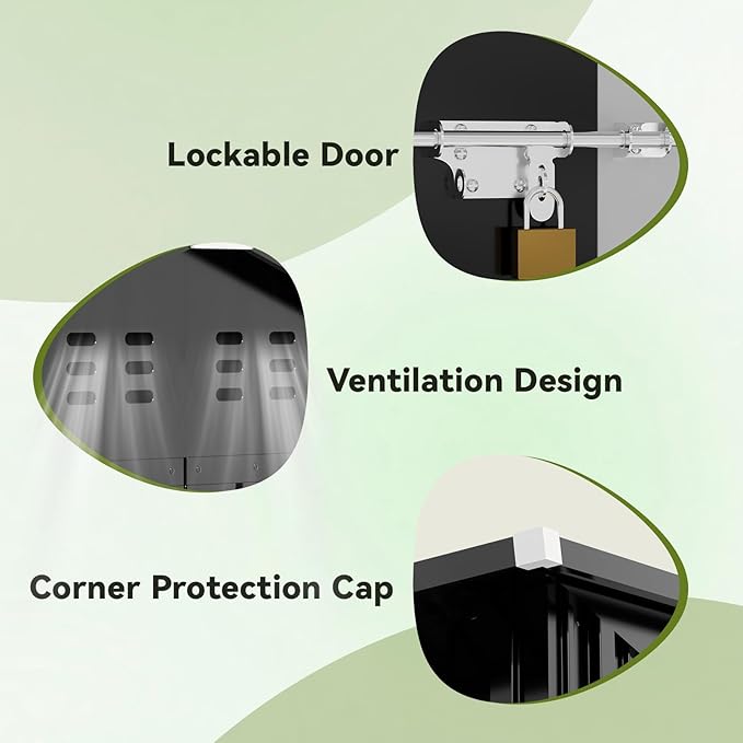 COMHOMA Shed Outdoor Storage Shed Metal, Lockable Doors Tool Sheds - Image 3