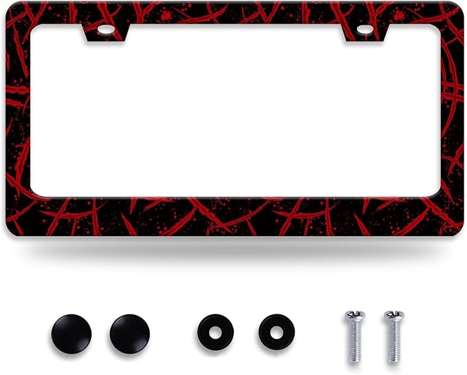 Blood Splattered License Plate Frame Funny Bloody Scar License Plate Frames by NEWCOCO
