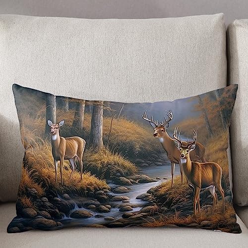 Pillow Covers 24x36 Inch - Body Deer Standing by a Stream Deep in The Forest Soft Brushed Microfiber Pillowcases with Hidden Zipper Closure Bed Pillow Shams for Bedroom Sofa Car - Image 3