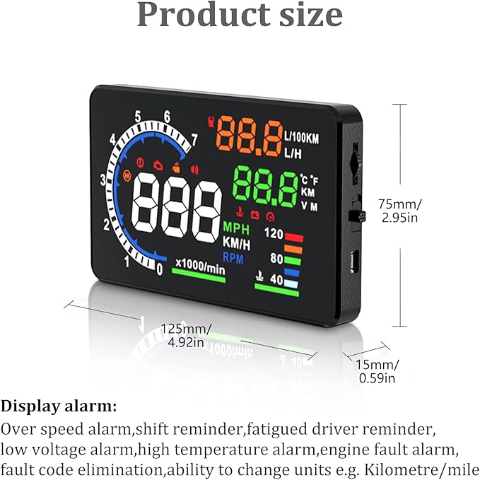 Heads Up Display for Cars, Digital Speedometer for Car A8 - Image 6