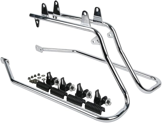 XFMT Vivid Black Motorcycle Saddlebags Hard Saddle Bags W/Chrome Conversion - Image 5