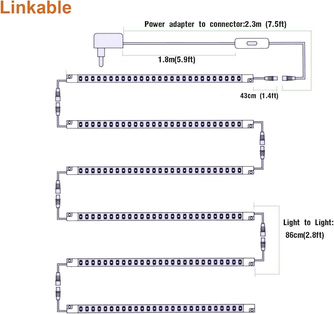 Premium LED Light Strips Kit: 6 x 12 Linkable Bars + Rocker Switch - Image 3