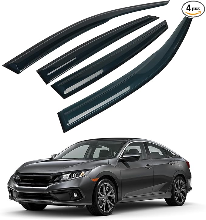 4PCS Rain Guards Window Visors Wind Deflector Fits by CHYKORLA