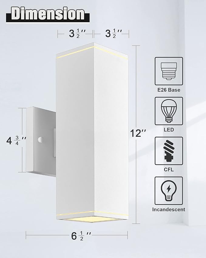 Ken & Ricky Outdoor Wall Lights, Modern Exterior Up and Down Wall Sconces - Image 3