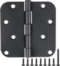 18 Pack Black Door Hinges 4 Inch x4 Rounded Heavy Duty Exterior Door Hinges by TDCHINGES
