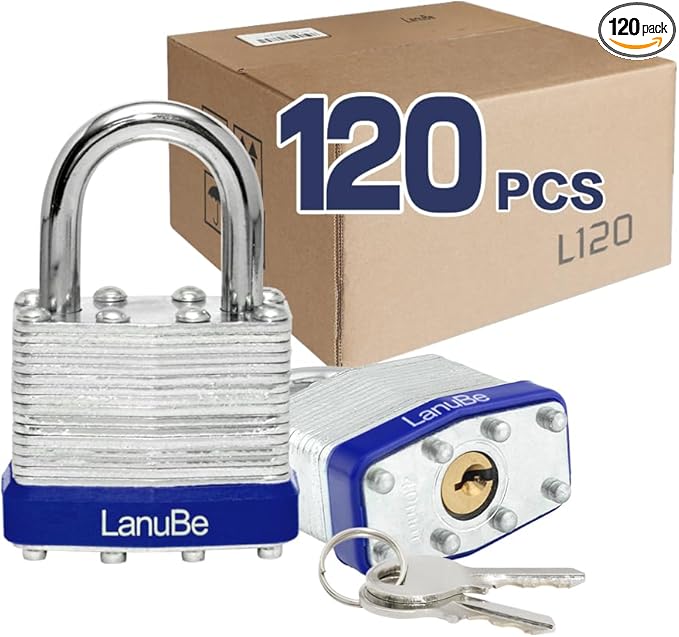 LanuBe Lock Laminated keyed Padlock, keyed Alike Locks, Normal Shackle by LanuBe