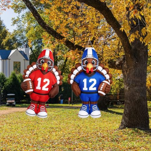 Copkim 4 Pack Thanksgiving Windsocks, Football Turkey Outdoor Hanging Decor - Image 7