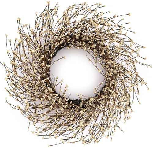 24 Inch Fall Wreath for Front Door Full Artificial Wreath by Huashen