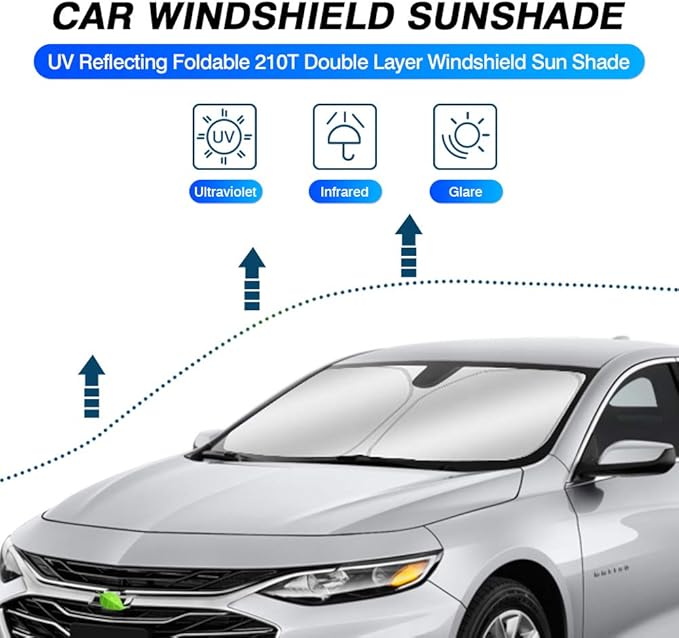 KUST Windshield Sun Shade for Chevrolet Chevy Malibu Accessories 2016-2024 2025 - Image 2