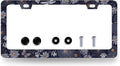 Blue Folk Art Flowers License Plate Frame Colorful Floral License Plate Holder by RNKATIH