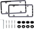 LivTee American Flag License Plate Frames, 4 Holes Stainless Steel License by LivTee