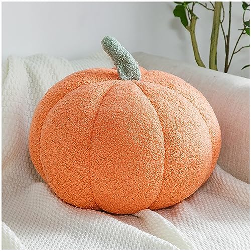 Pumpkin Shaped Throw Pillow Orange Cute Plush Halloween Pillows for Sofa,Bed Young Girls Princess Bedroom Decor Fall Modern Home Decoration Cushion,13.78" by Eoieov