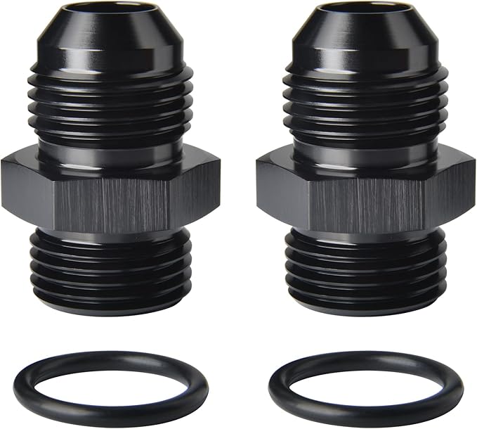 8AN Male Flare to 8AN ORB O-ring Boss Fuel Pump Rail Adapter Fitting Aluminum by Podavelle