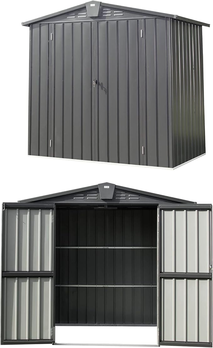 Domi 10’ x 8’ Outdoor Storage Shed, Metal Sheds Tool Storage Gable Roof - Image 5