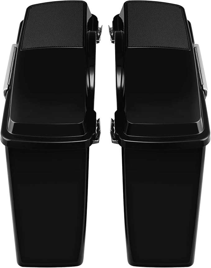 XFMT Glossy Black Hard Saddlebags W/ 6x9 Speaker Lids - Image 4