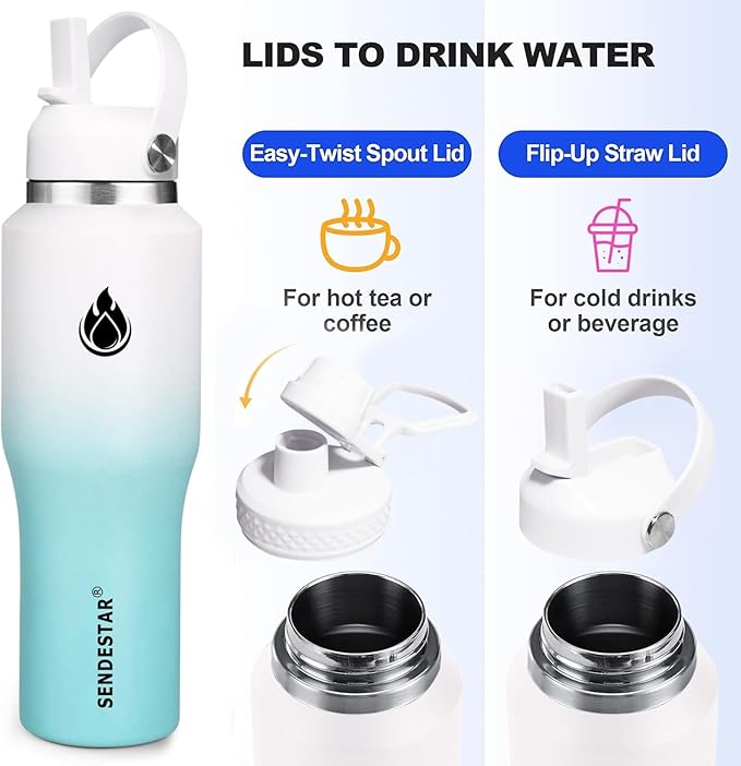 SENDESTAR SENDESTAR 40oz Stainless Steel Water Bottle, Double Wall Vacuum - Image 3