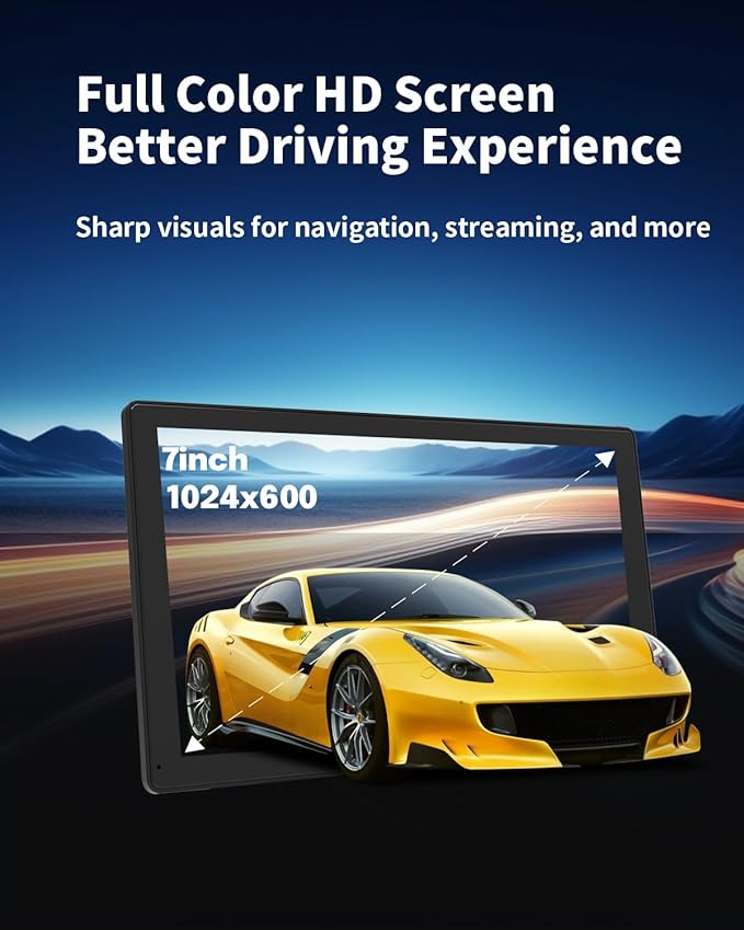 7 Inch Wireless CarPlay Screen for Car, Portable Car Stereo Touch Screen for - Image 8