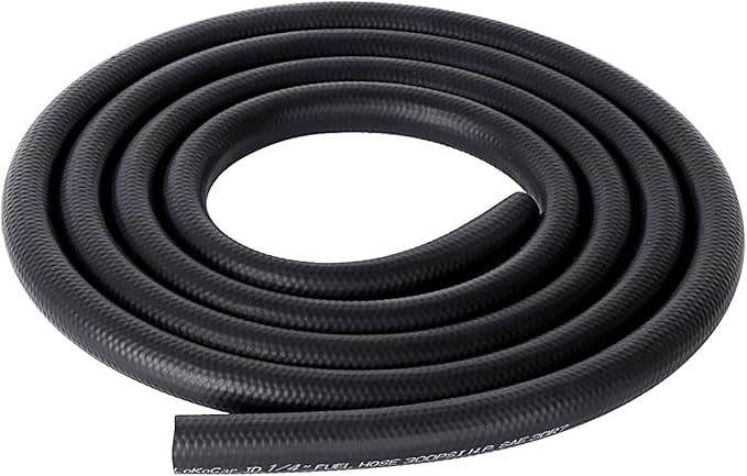 LokoCar Rubber Fuel Hose Line Push Lock 1/4" ID SAE 30R7 NBR 5ft 300PSI Black by GetToKnowEachOther