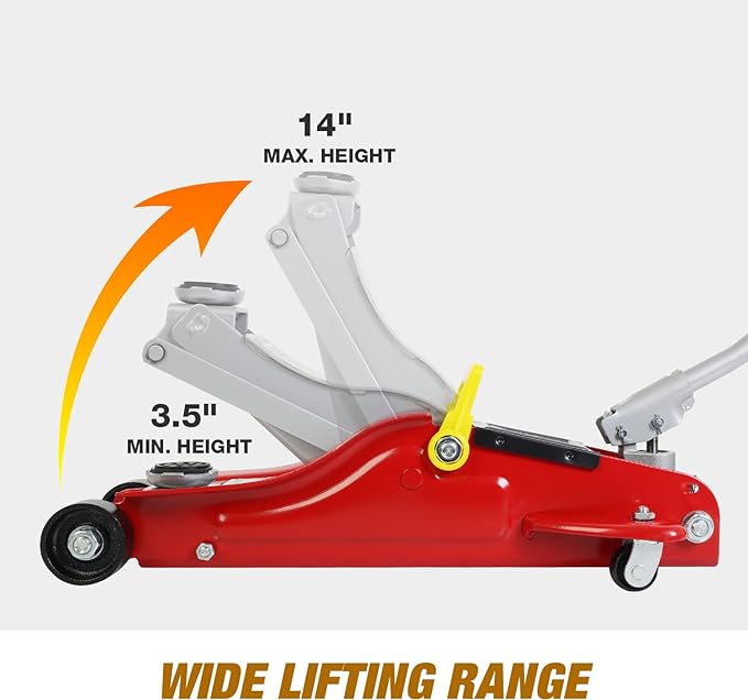 Floor Jack 2.5 Ton Hydraulic Low Profile Trolley Car Jack - Image 6